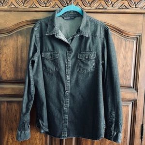 Zara Basic Z1975 Black Denim Shirt